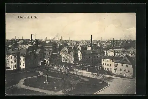 AK Limbach /Sa., Teilansicht aus der Vogelschau