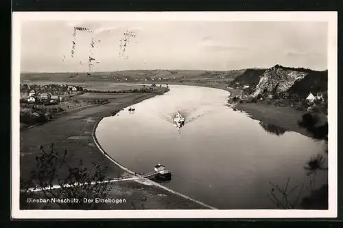 AK Diesbar-Nieschütz, Elbebogen am Görischfelsen