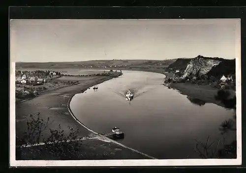 AK Diesbar-Nieschütz, Der Elbbogen am Görischfelsen