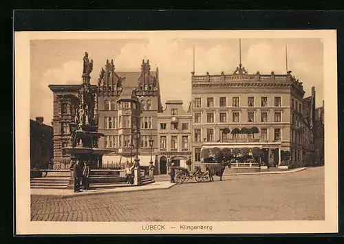 AK Lübeck, Klingenberg mit Denkmal