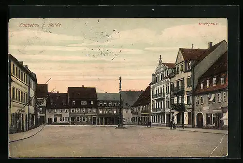 AK Lunzenau a. Mulde, Marktplatz