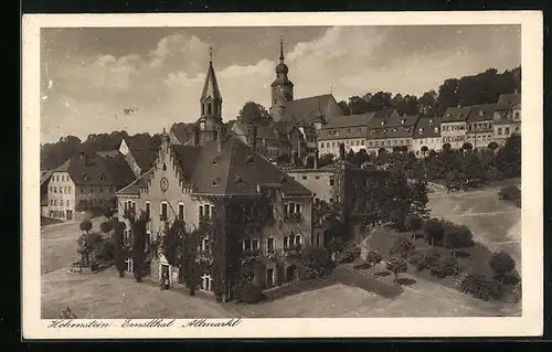 AK Hohenstein-Ernstthal, Altmarkt aus der Vogelschau