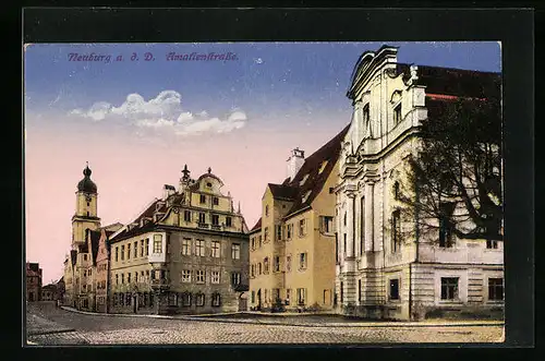 AK Neuburg a. d. D., Partie in der Amalienstrasse