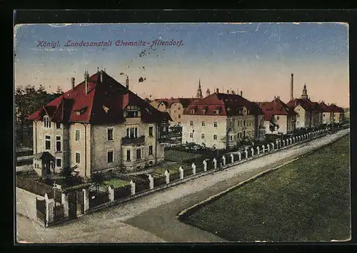 AK Chemnitz-Altendorf, Königliche Landesanstalt aus der Vogelschau