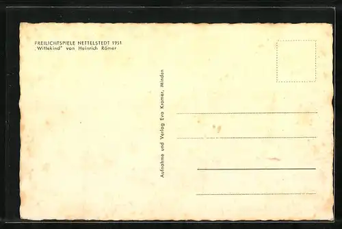 AK Nettelstedt, Freilichtspiele 1951 - Szene Bauernthing mit Seherin aus Wittekind