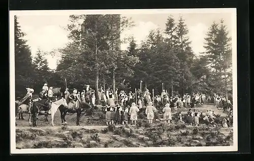 AK Nettelstedt, Landesheimatspiele - Szene aus Wilhelm Tell mit Reitersoldaten