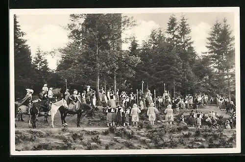 AK Nettelstedt, Landesheimatspiele - Szene aus Wilhelm Tell mit Volksauflauf