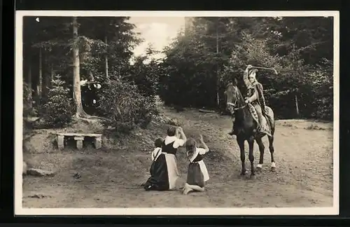 AK Nettelstedt, Landesheimatspiele - Szene aus Wilhelm Tell mit flehender Familie