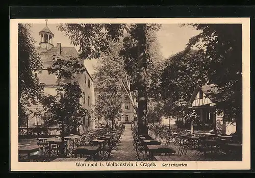 AK Wolkenstein /Erzgeb., Warmbad - Konzertgarten