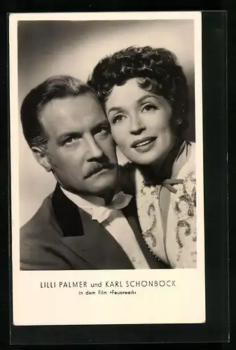 AK Schauspieler Lilli Palmer und Karl Schönböck in dem Film Feuerwerk