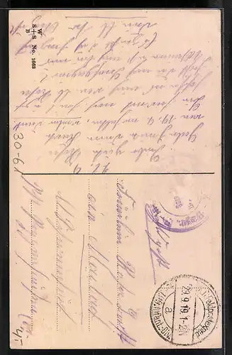 Passepartout-AK Landschaft in Blatt-Passepartout mit Schleife in deutschen Farben