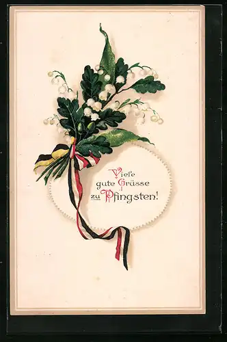 AK Eichenlaub mit Fahnen des Zweibund