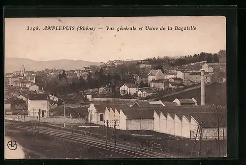 AK Amplepuis, Vue generale et Usine de la Bagatelle