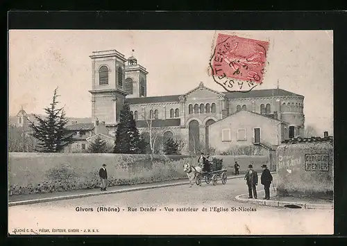 AK Givors, Rue Denfer, Vue extérieur de l`Eglise St-Nicolas