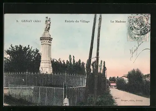AK Genay, Entrée du Village, La Madone
