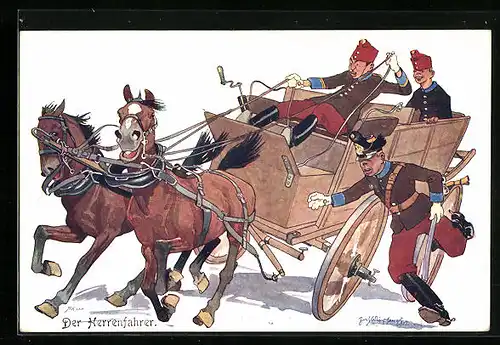 Künstler-AK Fritz Schönpflug: Der Herrenfahrer