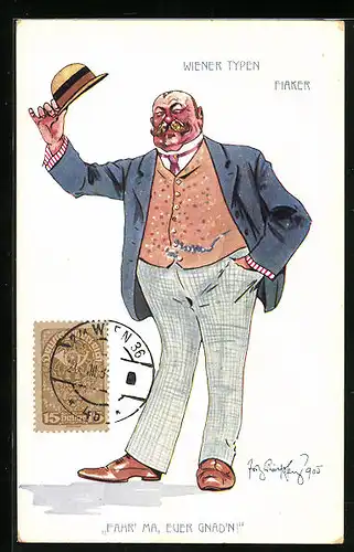 Künstler-AK Fritz Schönpflug: Wien, Wiener Typen, Fiaker