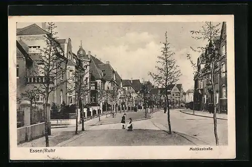 AK Essen /Ruhr, Partie in der Moltkestrasse