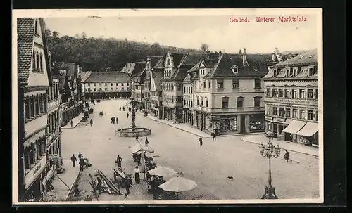 AK Gmünd, Unterer Marktplatz aus der Vogelschau