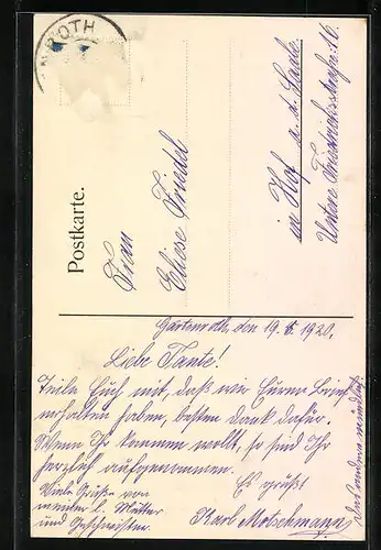 Künstler-AK Gärtenroth, Totalansicht der Kirche