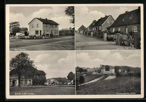 AK Techau, Siedlung in Neu-Techau, Schule in Alt-Techau, Hobbersdorfer Mühle
