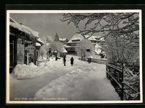 AK Hahnenklee /Oberharz, Strasse im Winter