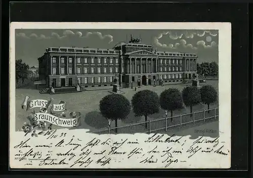 Mondschein-Lithographie Braunschweig, Herzogliches Schloss