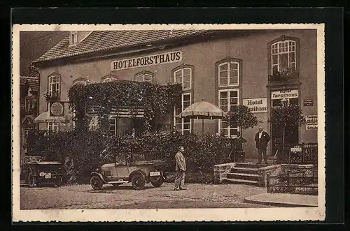 AK Ruhla b. Eisenach, Hotel Forsthaus am Kurhausplatz