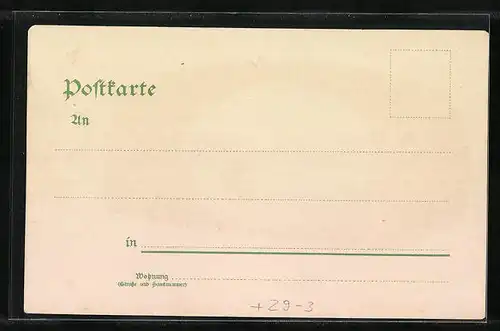 Passepartout-Lithographie Porta Westfalica, Gesamtansicht aus der Vogelschau, Pumpernickel