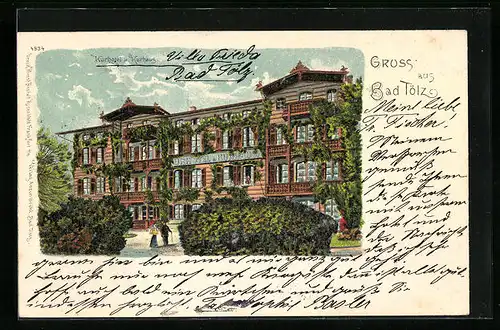 Lithographie Bad Tölz, Kurhotel und Kurhaus