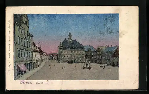 Luna-AK Oederan, Strassenpartie am Markt