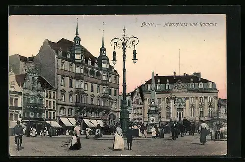 AK Bonn, Marktplatz und Rathaus