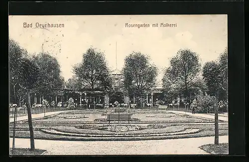 AK Bad Oeynhausen, Rosengarten mit Molkerei