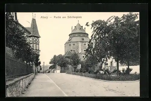 AK Alzey, Partie am Schillerplatz
