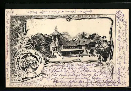 AK Hamburg, Bergfahrt in Tirol, Ortspartie