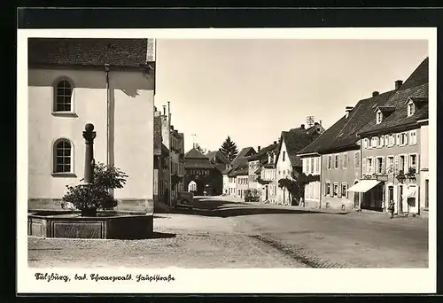 AK Sulzburg /Bad. Schwarzwald, Hauptstrasse mit Brunnen