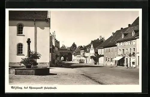 AK Sulzburg /Bad. Schwarzwald, Hauptstrasse mit Geschäft und Brunnen