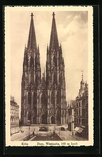 AK Köln, Westseite vom Dom