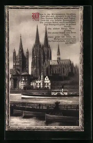 AK Köln am Rhein, St. Martin, Dom und Stapelhaus