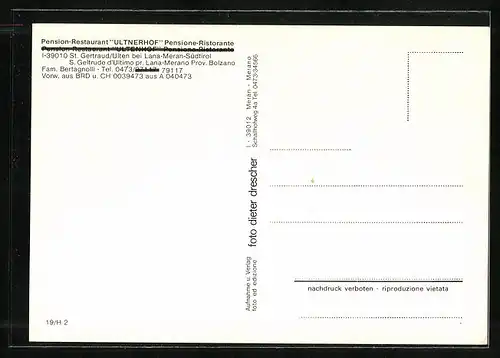 AK St. Gertraud in Ulten, Pension-Restaurant Ultnerhof
