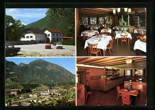 AK Neustift, Ortsansicht und drei Ansichten vom Gasthof-Albergo Brückenwirt