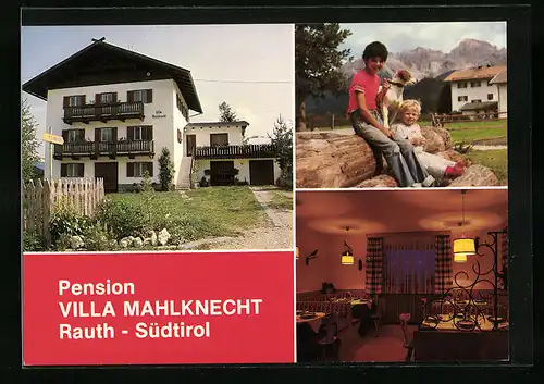 AK Rauth bei Obereggen, Pension Villa Mahlknecht in drei Ansichten