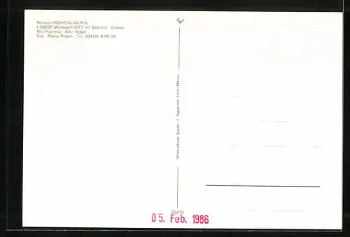 AK Mühlbach, Pension Hohenlinden