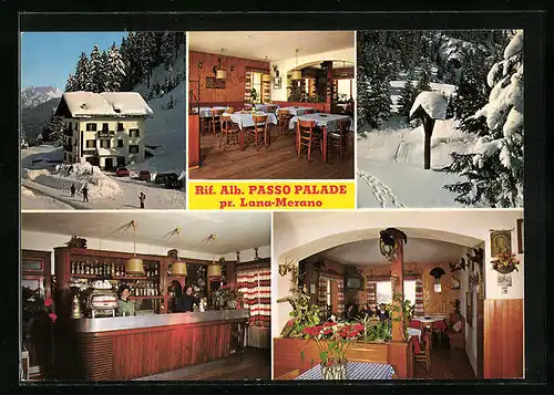 AK Lana-Meran, Fünf Ansichten vom Gasthof Gampen Pass