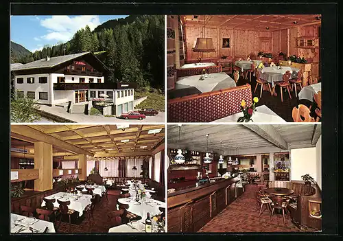 AK Welschnofen, Vier Ansichten vom Hotel Tirol