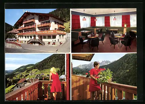 AK Welschnofen, Vier Ansichten vom Hotel Stella-Stern