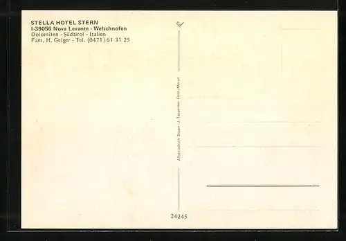 AK Welschnofen, Drei Ansichten vom Stella Hotel Stern