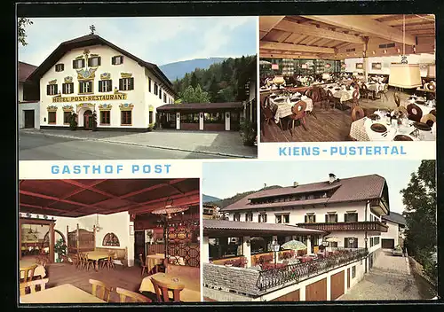 AK Kiens /Pustertal, Vier Ansichten vom Gasthof Post