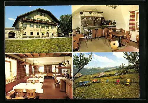 AK Rodeneck, Gasthof-Restaurant Zum Löwen in vier Ansichten
