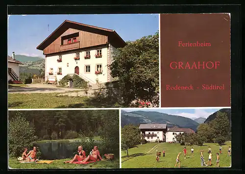 AK Rodeneck, Ferienheim Graahof in drei Ansichten